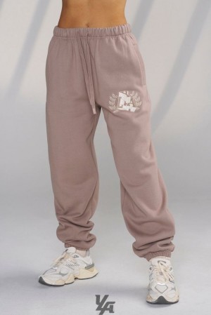 Pantalon YoungLA Teddy Jogger Mujer Gris Marrones | 08AWJFRXS