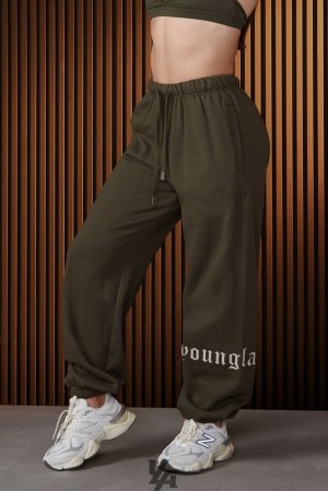 Pantalon YoungLA Urban Cuff Jogger Mujer Forest Night | 69ISERTDW