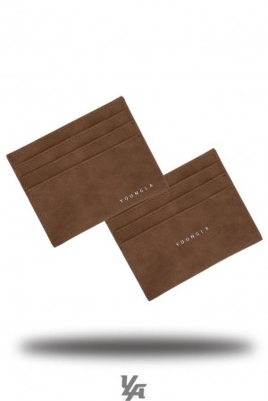 Porta Tarjeta YoungLA Executive Card Holder Hombre Marrones | 71QGTWMCX
