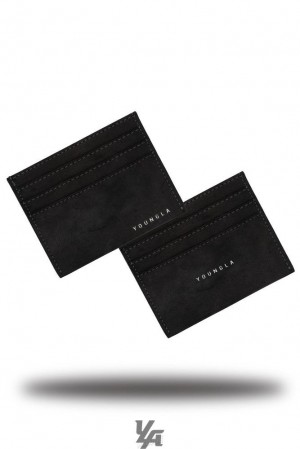 Porta Tarjeta YoungLA Executive Card Holder Hombre Negras | 65LUGJHAB