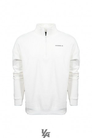 Ropa De Abrigo YoungLA Alumni Quarter Zips Hombre Blancas | 87SGOPQUE