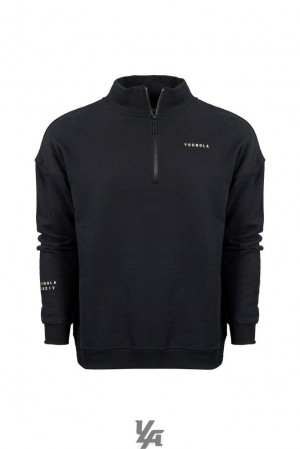 Ropa De Abrigo YoungLA Alumni Quarter Zips Hombre Negras | 97MHDGJBW