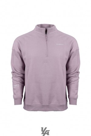 Ropa De Abrigo YoungLA Alumni Quarter Zips Hombre Lavanda | 95KUPSGMB