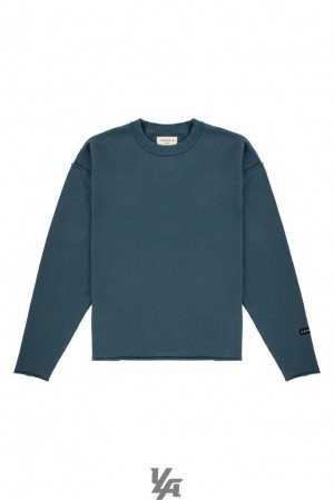 Ropa De Abrigo YoungLA Anarchy Crewnecks Hombre Turquesa Azules | 07VBRFZKD