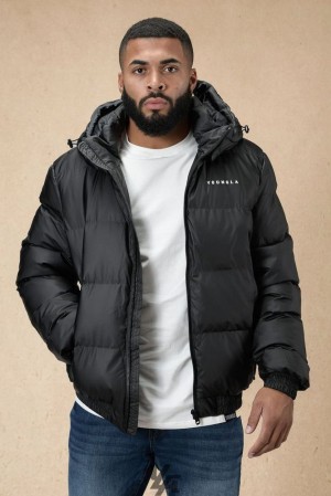 Ropa De Abrigo YoungLA Brooklyn Puffer Jacket Hombre Negras | 70OMHGBSL