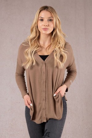 Ropa De Abrigo YoungLA Cafe Cardigan Mujer Blonde Roast | 52EKZORLD