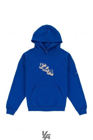 Ropa De Abrigo YoungLA Campus Hoodies Hombre Azul Real Azules | 32SAYLNKW