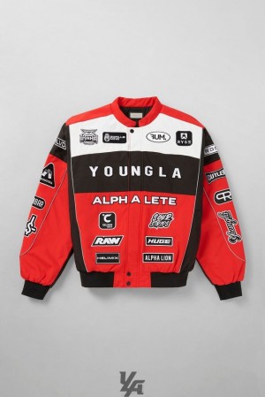 Ropa De Abrigo YoungLA Champions Club Jacket Hombre Rojas Negras | 14VROZJIS