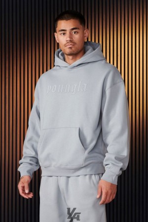 Ropa De Abrigo YoungLA Cloud 9 Hoodies Hombre Azules | 84VJWYATM