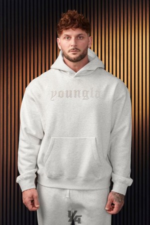 Ropa De Abrigo YoungLA Cloud 9 Hoodies Hombre Beige | 75ZOUYITL