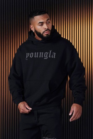 Ropa De Abrigo YoungLA Cloud 9 Hoodies Hombre Negras | 56MAOVCKH