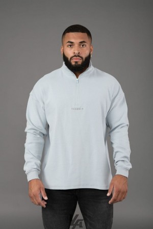 Ropa De Abrigo YoungLA Cloud Quarter Zip Hombre Azules Claro | 34HUCKVSG