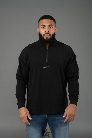 Ropa De Abrigo YoungLA Cloud Quarter Zip Hombre Negras | 13ERBYGJA