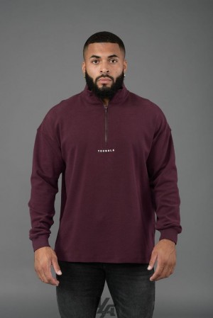 Ropa De Abrigo YoungLA Cloud Quarter Zip Hombre Moradas | 01OLYJGTX