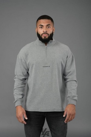 Ropa De Abrigo YoungLA Cloud Quarter Zip Hombre Gris | 86ZUPHIJG