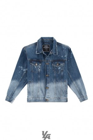 Ropa De Abrigo YoungLA Downtown Denim Jackets Hombre Azules | 57AITERJH