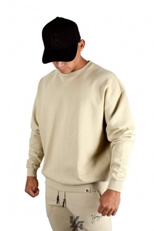 Ropa De Abrigo YoungLA Gin N Juice Oversized Crewnecks Hombre Marrones Azules | 52BXEMVAY