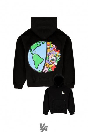 Ropa De Abrigo YoungLA Global Meltdown Hoodies Hombre Negras | 89YPAUZHJ