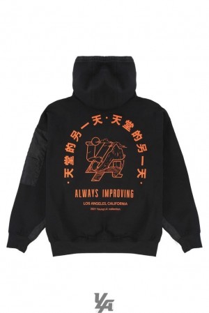 Ropa De Abrigo YoungLA Goat Hoodies Hombre Negras | 78FYBCRQO