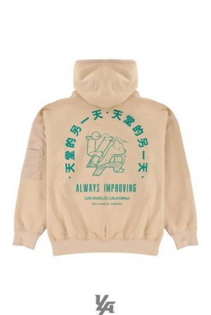Ropa De Abrigo YoungLA Goat Hoodies Hombre Marrones Claro | 58MLWTZGJ