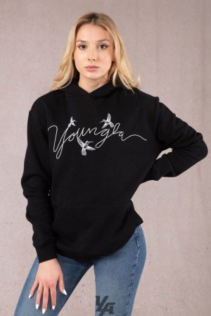Ropa De Abrigo YoungLA Hummingbird Oversized Hoodie Mujer Negras | 52QWFBVGY