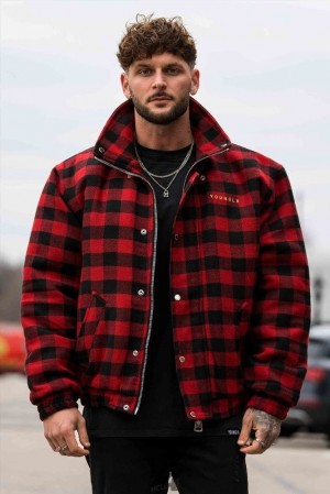 Ropa De Abrigo YoungLA Kingpin Jackets Hombre Rojas | 94LIVGSOJ
