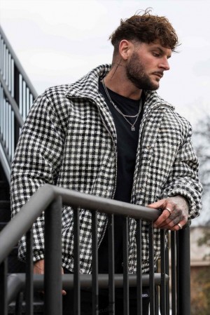 Ropa De Abrigo YoungLA Kingpin Jackets Hombre Blancas | 90DYQFMHZ