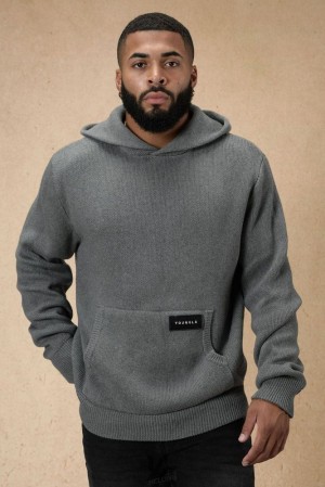 Ropa De Abrigo YoungLA Mojave Knitted Hoodies Hombre Gris | 40QAOXMRI
