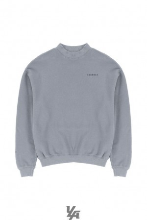 Ropa De Abrigo YoungLA Monarch Mock-neck Sweater Hombre Gris Azules | 39KMYOILS