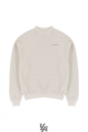 Ropa De Abrigo YoungLA Monarch Mock-neck Sweater Hombre Beige Azules | 68DYWONMT