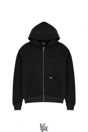 Ropa De Abrigo YoungLA Monarch Zip-up Hoodie Hombre Negras Azules | 21VGIRUTB