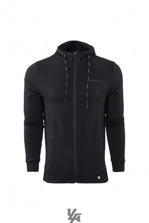 Ropa De Abrigo YoungLA Night Runner Hoodies Hombre Negras | 35BIZNCMF