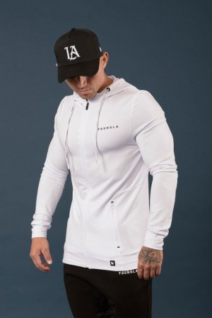 Ropa De Abrigo YoungLA Night Runner Hoodies Hombre Blancas | 75WRBHGNA