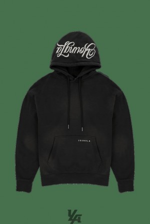 Ropa De Abrigo YoungLA Phantom Hoodies Hombre Negras Azules | 28PALSWUV