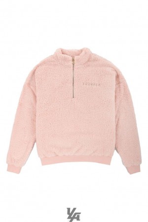 Ropa De Abrigo YoungLA Quarter Zip Teddy Fleece Hombre Moradas | 15QKLHARE