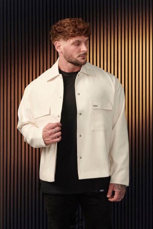 Ropa De Abrigo YoungLA Runway Jackets Hombre Blancas | 86WIVGFUX
