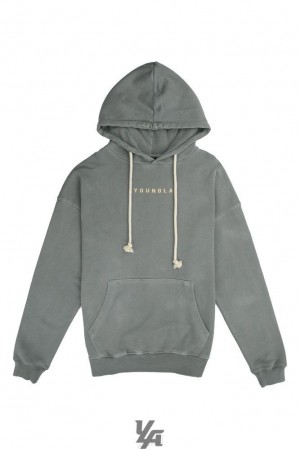Ropa De Abrigo YoungLA Skyline Hoodies Hombre Gris Azules | 25HGSEJCN