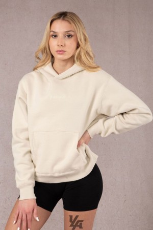 Ropa De Abrigo YoungLA Staple Hoodie Mujer Beige | 60HTMEALS