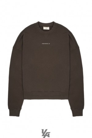 Ropa De Abrigo YoungLA Super Size Crewnecks Hombre Marrones Azules | 39RWOZNSE