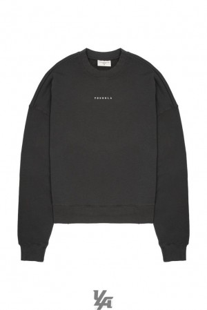 Ropa De Abrigo YoungLA Super Size Crewnecks Hombre Negras Azules | 56ONKBZGH