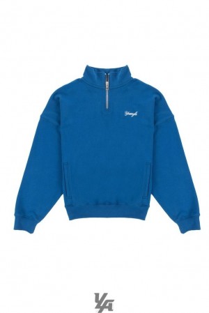 Ropa De Abrigo YoungLA Supersized G Quarter Zip Hombre Azul Real Azules | 15WRYFXMJ