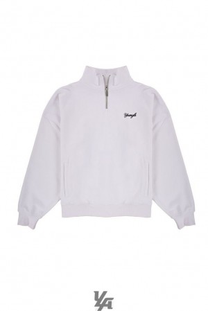 Ropa De Abrigo YoungLA Supersized G Quarter Zip Hombre Blancas | 85XTJPGEK