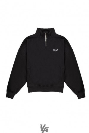 Ropa De Abrigo YoungLA Supersized G Quarter Zip Hombre Negras | 85QRXHLPU