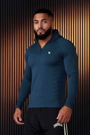 Ropa De Abrigo YoungLA Supervillain Compression Hoodies Hombre Turquesa | 21TRXCFWU