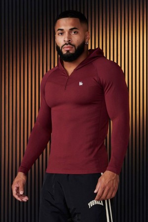 Ropa De Abrigo YoungLA Supervillain Compression Hoodies Hombre Burdeos | 13FDGSRXN