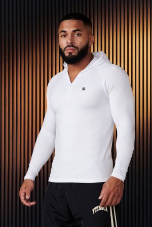Ropa De Abrigo YoungLA Supervillain Compression Hoodies Hombre Blancas | 03JCGHADP