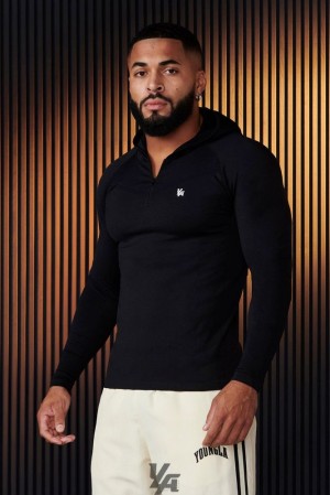 Ropa De Abrigo YoungLA Supervillain Compression Hoodies Hombre Negras | 01RXHOCUF