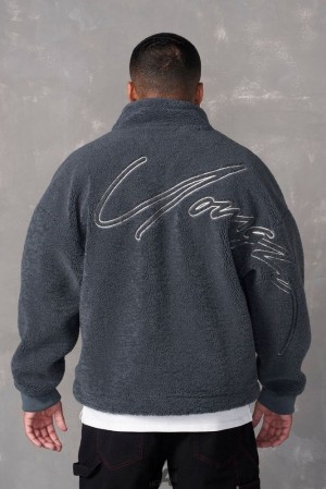 Ropa De Abrigo YoungLA Teddy Signature Jackets Hombre Gris | 23QYUPWIC