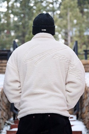 Ropa De Abrigo YoungLA Teddy Signature Jackets Hombre Blancas | 69TYEZHRQ