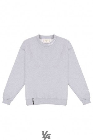 Ropa De Abrigo YoungLA Trademark Crewnecks Hombre Gris | 82KXEUFPO
